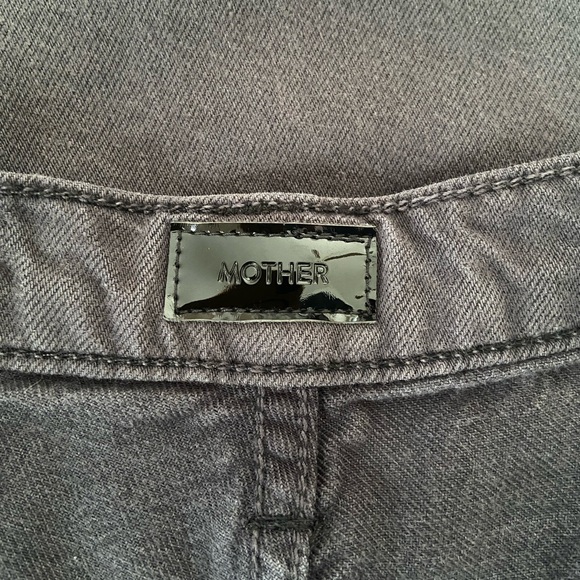 Mother Quartet Breaker Flood Denim Pants Sz 28 Wide Leg Cropped Faded Black - Picture 5 of 10